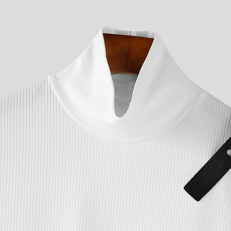 Camiseta Masculina Esportiva de Manga Longa com Gola Alta