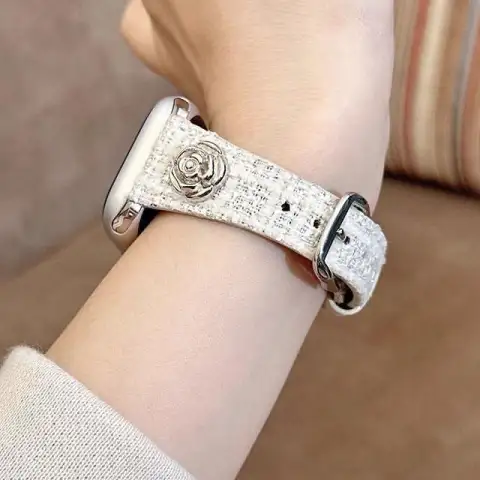 Chanel-style Leather Watch Strap with a Cinched Waist