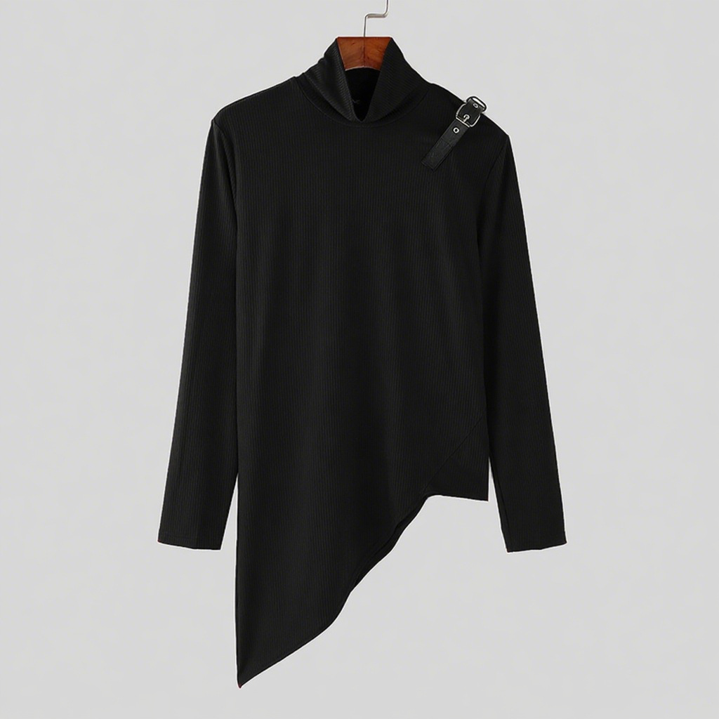 Camiseta Masculina Esportiva de Manga Longa com Gola Alta