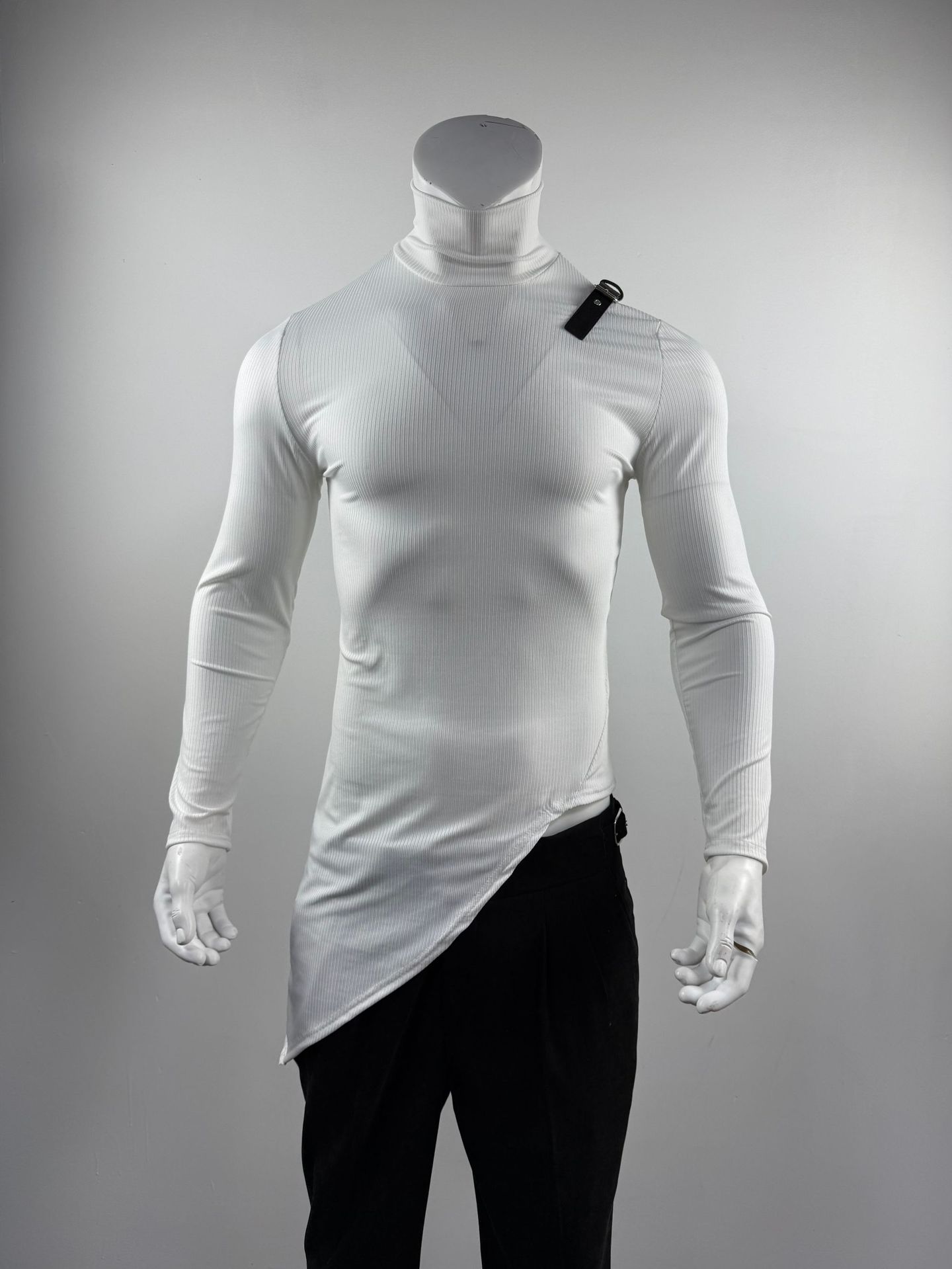 Camiseta Masculina Esportiva de Manga Longa com Gola Alta