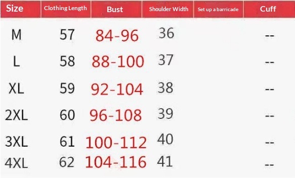 Size Chart – Women's V-Neck Lurex Long Sleeve Top