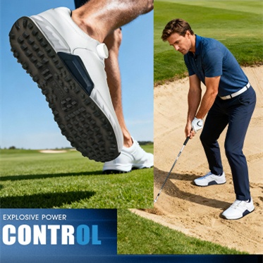 Golf Shoe Men's Cushioning Rebound Sneakers Knob Shoelace