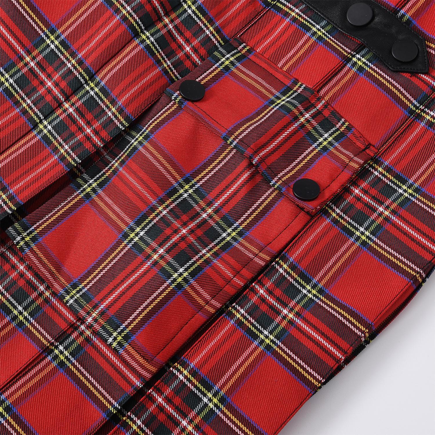 Kilt Masculino Escocês Xadrez Plissado
