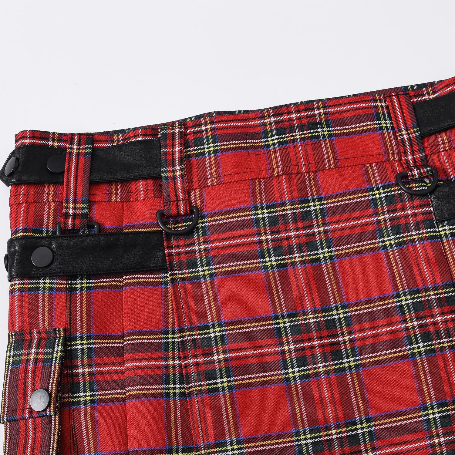 Kilt Masculino Escocês Xadrez Plissado