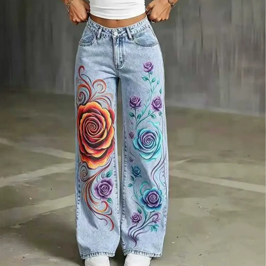 European And American Straight-Leg Jeans