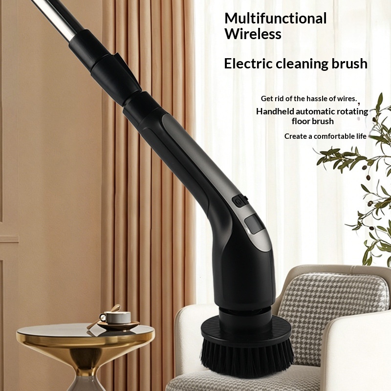 Black 9-in-1 Digital Display Electric Cleaning Brush