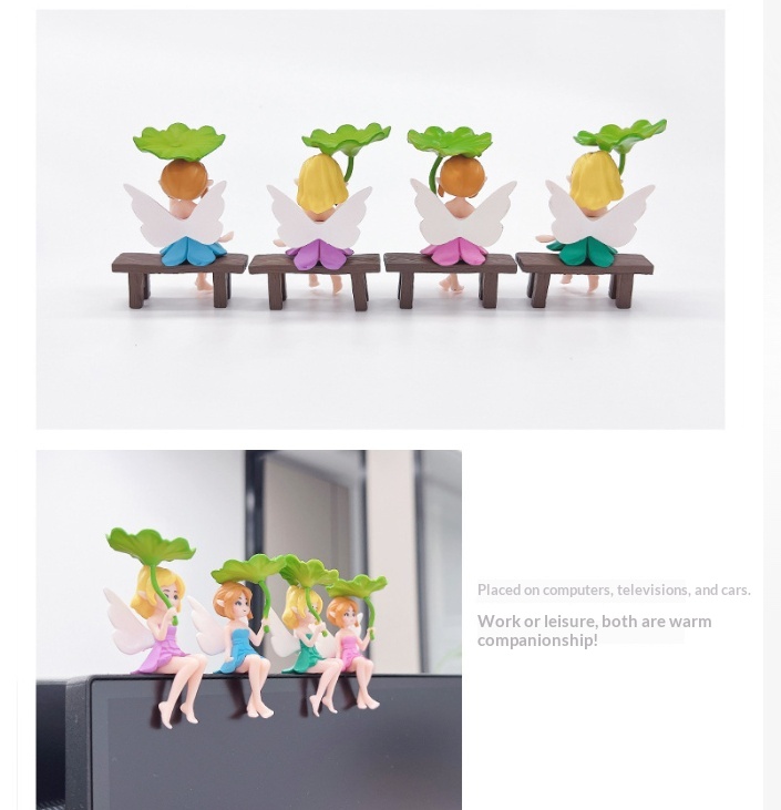 Lotus Leaf Elf Girl Plush Doll Car Ornament 4