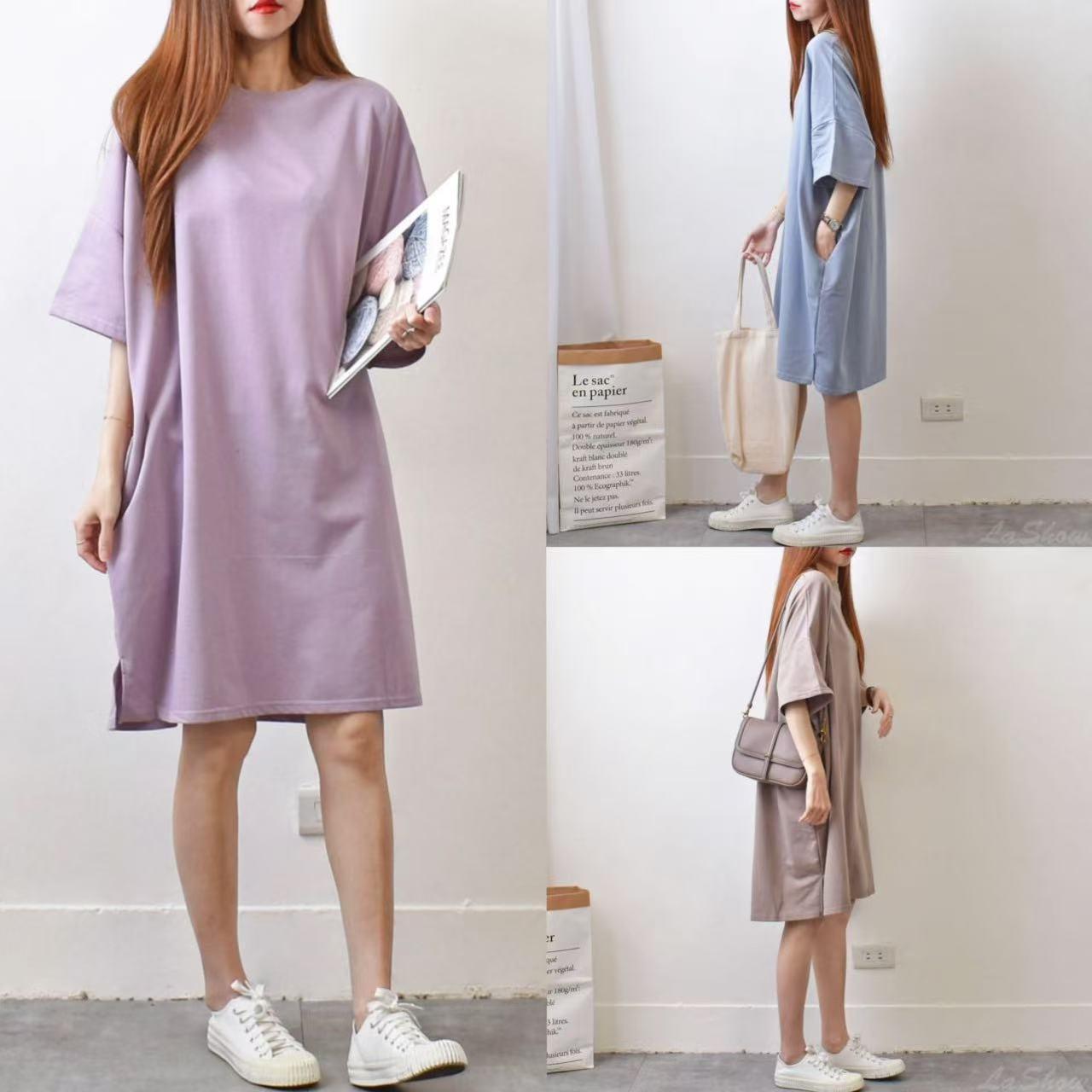 Loose-fitting Solid-color Simple Women's T-shirt