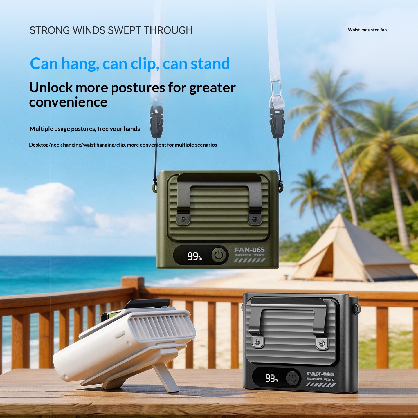 Waist-mounted Fan Cross-border Neck-mounted Fan