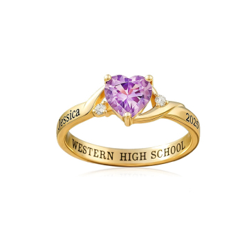 Fashion Love Birthday Stone Women's Graduation Commemorative Ring