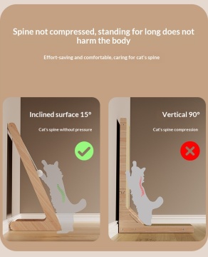 Upright Solid Wood Sisal Cat Scratching Postno Flaking