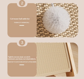 Upright Solid Wood Sisal Cat Scratching Postno Flaking