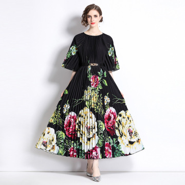 New Artistic Mid-sleeve Crew-neck Dress For Women
