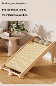 Upright Solid Wood Sisal Cat Scratching Postno Flaking