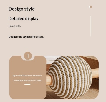 Upright Solid Wood Sisal Cat Scratching Postno Flaking