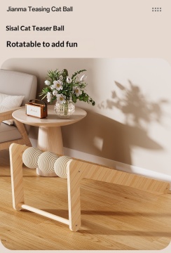 Upright Solid Wood Sisal Cat Scratching Postno Flaking