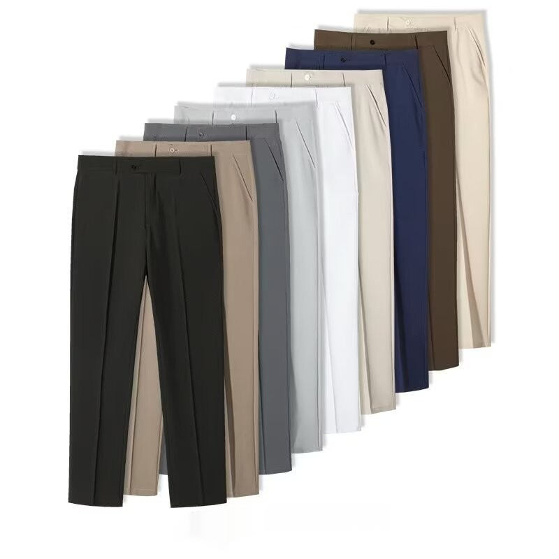 New Mens Nine-point Straight-leg Dress Pants