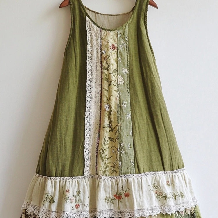 Elegant Design Dress Green Digital Print