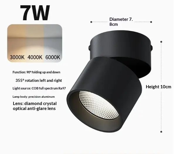 Foldable Rotating Minimalist Background Wall Light For HomeNo Drilling Required Mounts On The Ceiling