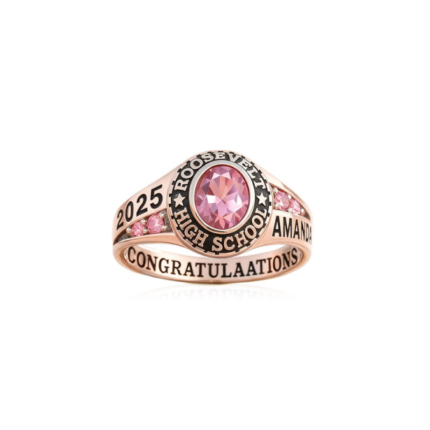December Birthstone Laser Engraving Class Ring