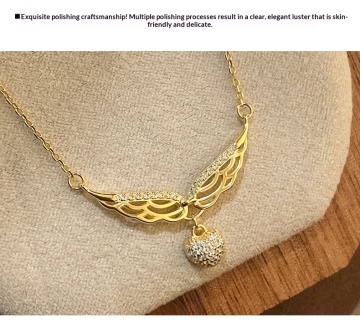 Silver Light-Luxury Angel Wings Necklace Under The Banyan Tree