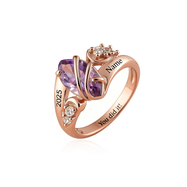 Birthstone Graduation Commemorative Accessories Women's College Ring