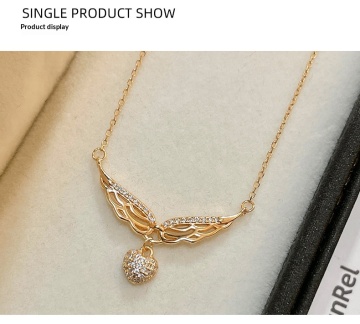 Silver Light-Luxury Angel Wings Necklace Under The Banyan Tree