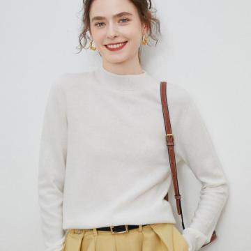 Half-high-neck Solid-color Loose-fit Pullover Knit Sweater