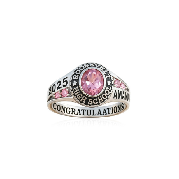 December Birthstone Laser Engraving Class Ring
