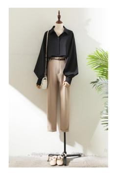 Womens Lantern-Sleeve Professional Lapel Shirt