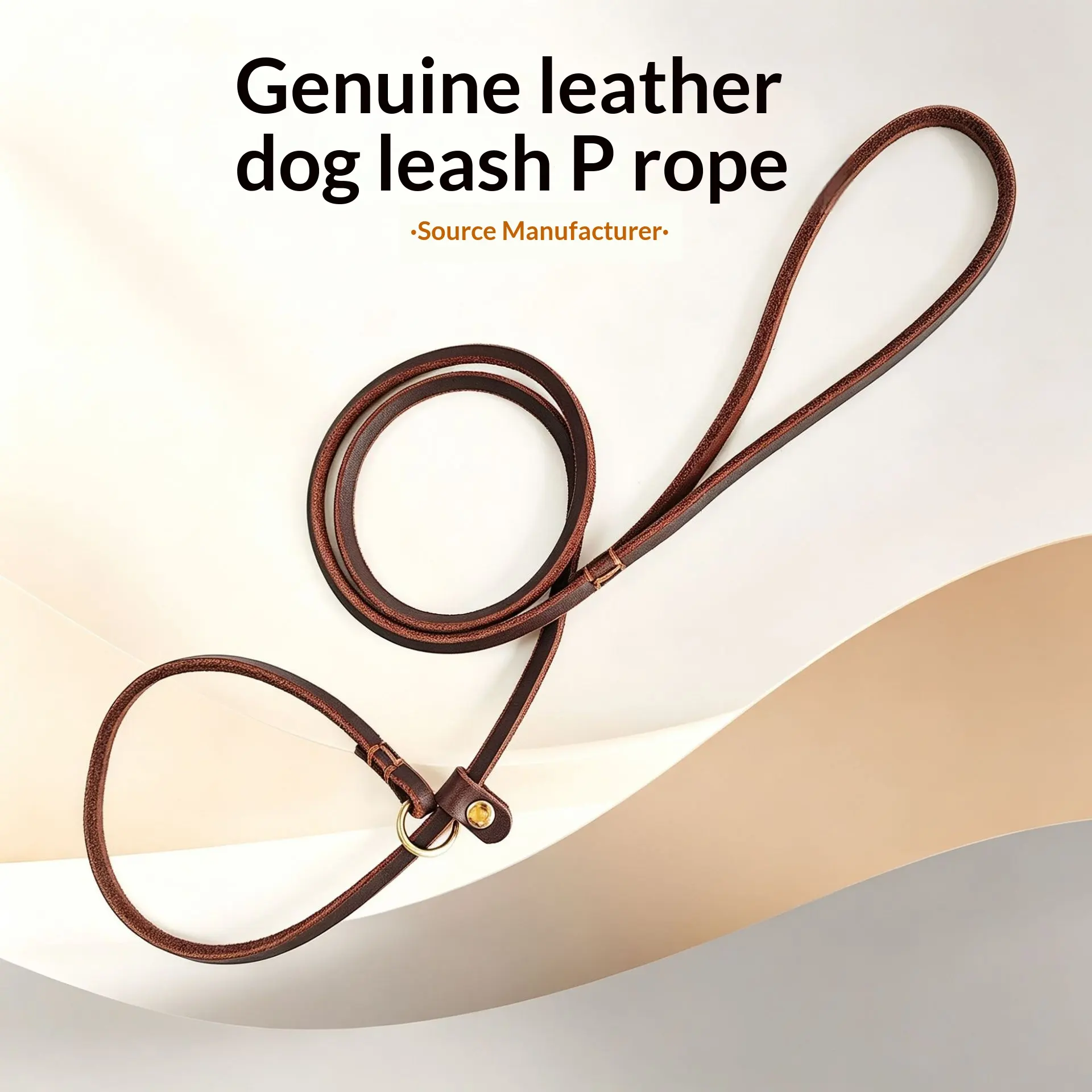 Genuine Leather Braided Rope Cowhide Dog Leash