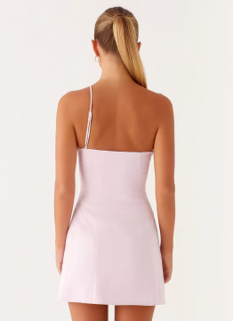 One-Shoulder Dress With Three-Dimensional Floral Embellishments