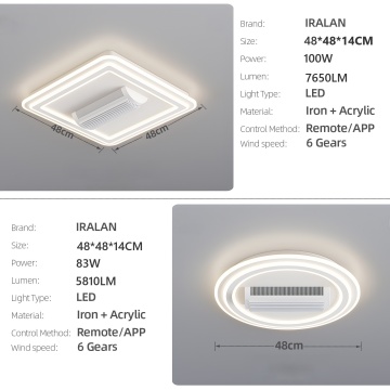 Leafless Fan Light With App-controlled Remote And Stepless Dimming