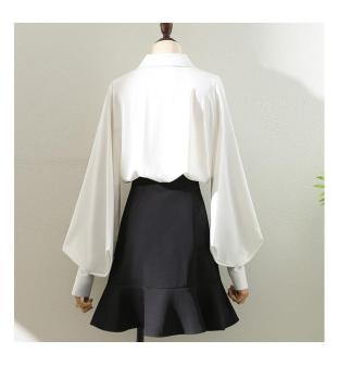 Womens Lantern-Sleeve Professional Lapel Shirt