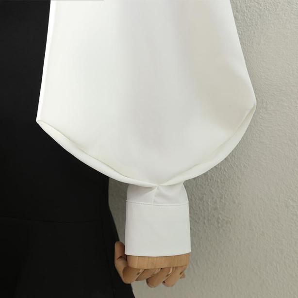 Womens Lantern-Sleeve Professional Lapel Shirt