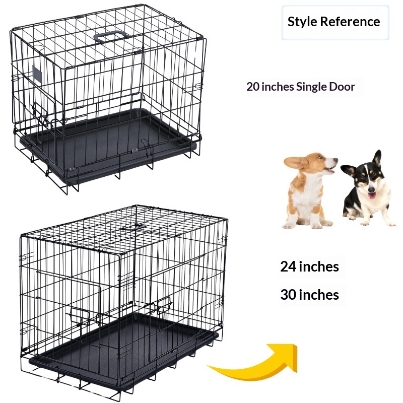 Foldable Dog Crate With Thick Wire Mesh