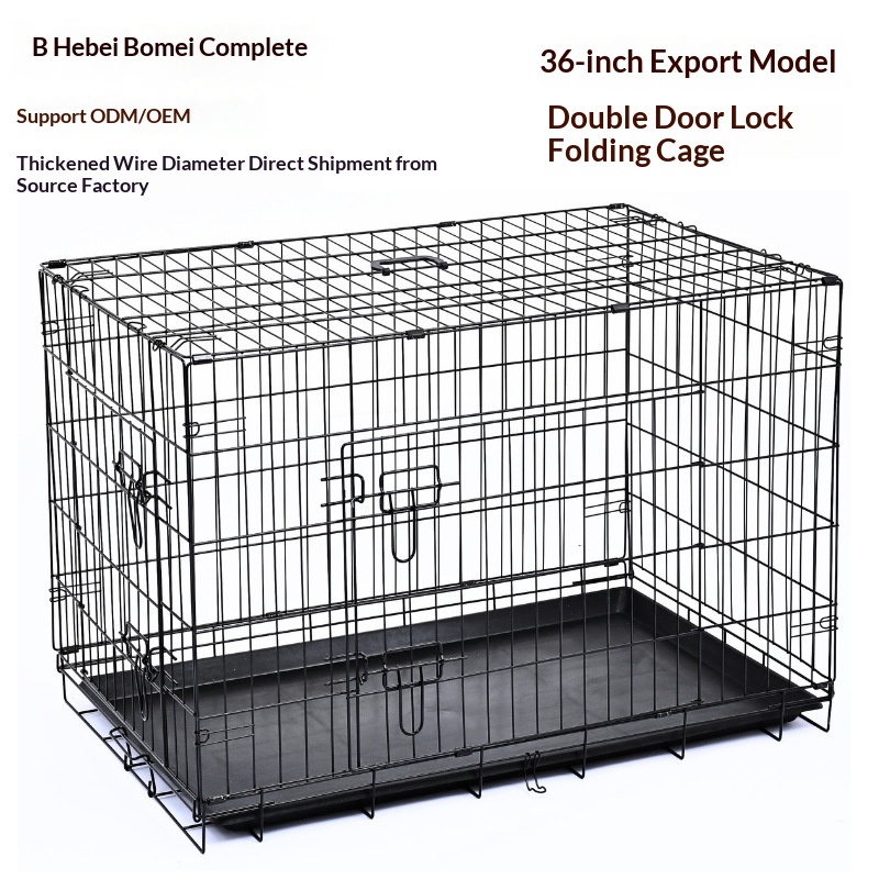 Foldable Dog Crate With Thick Wire Mesh