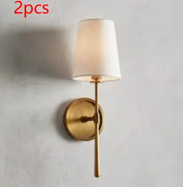 National Cloth Cover Led Copper Wall Lamp
