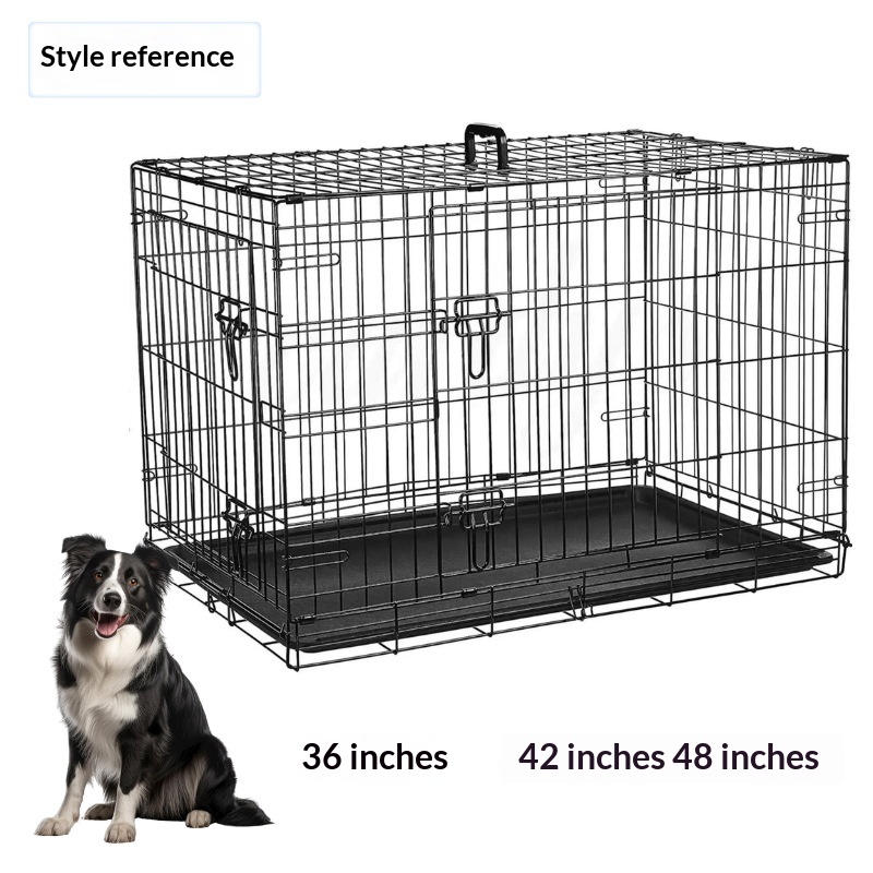 Foldable Dog Crate With Thick Wire Mesh