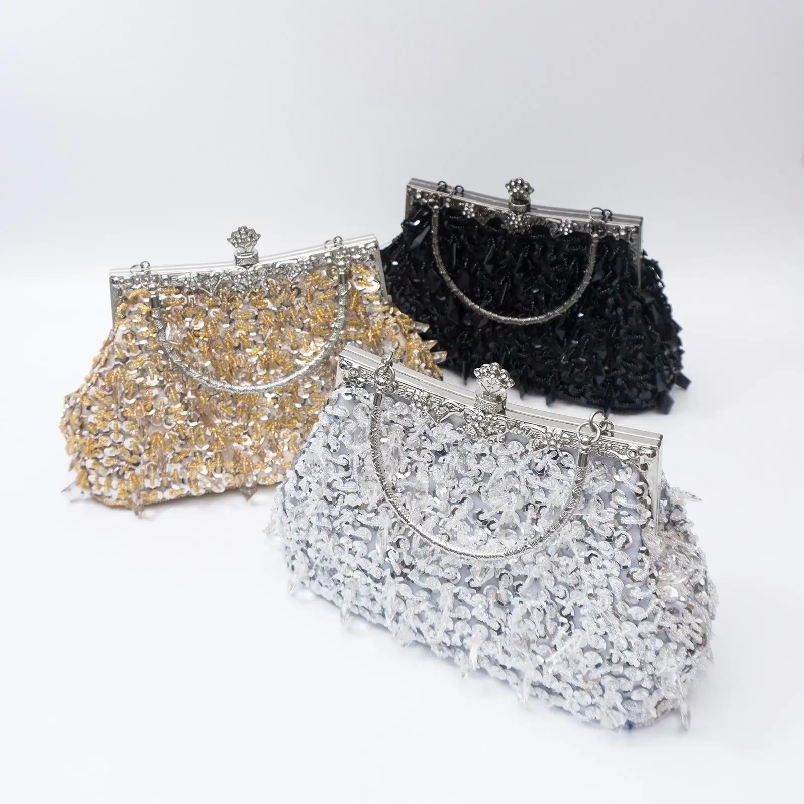 Acrylic Tassel-beaded Handbag With A Coin Purse