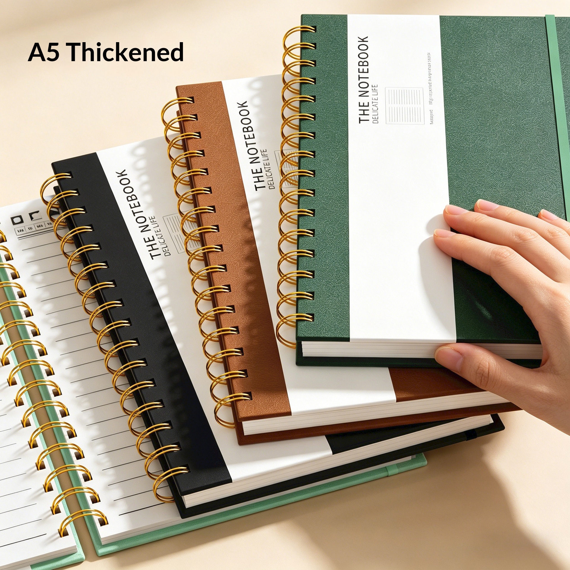 Leather-band Coil Notebook Minimalist Thickened And Aesthetically Pleasing