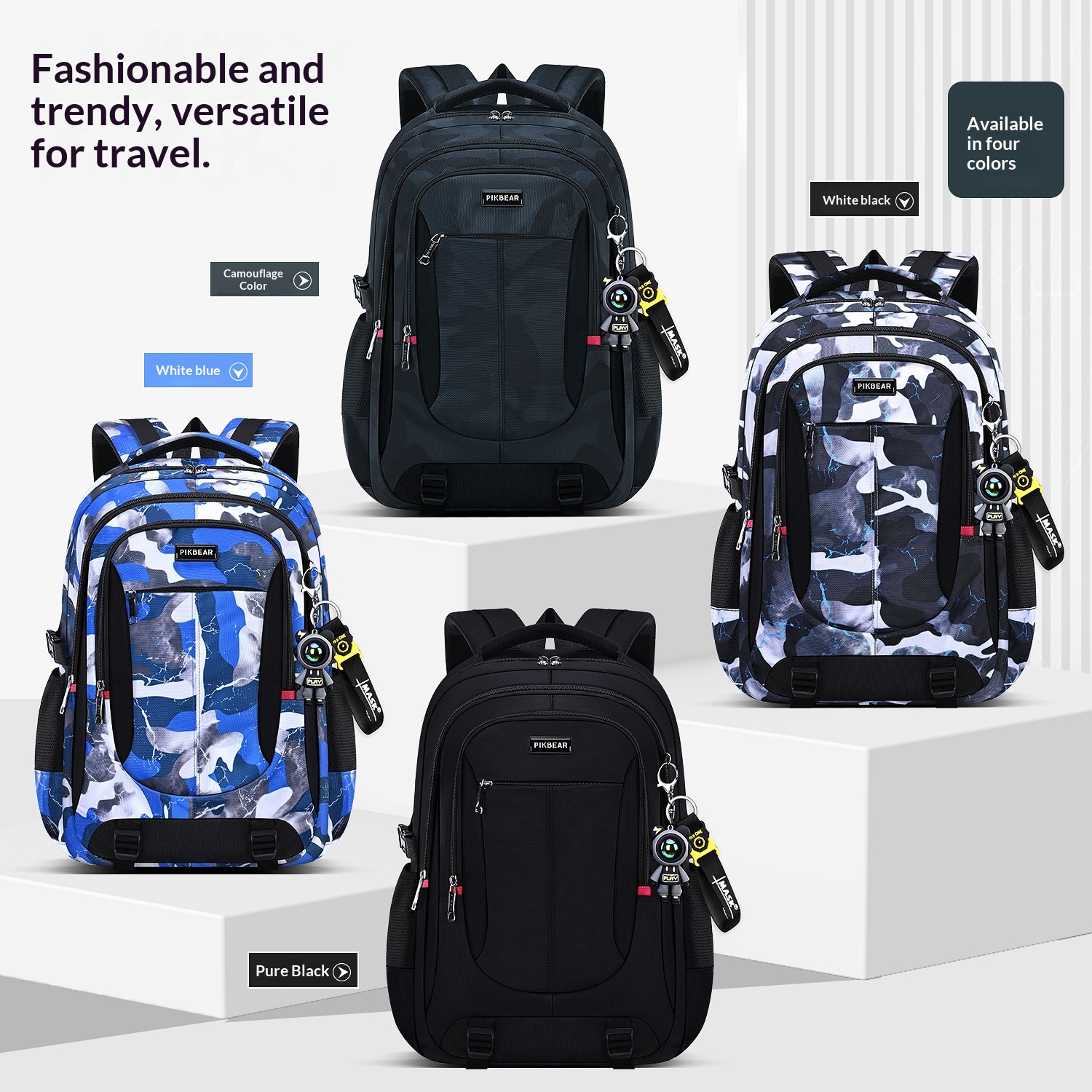 Backpack For Male Middle And High School Students Large-capacity Camouflage Design