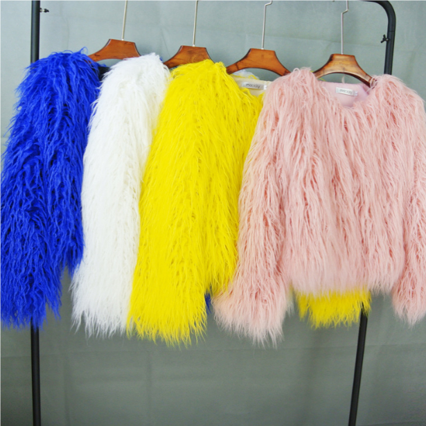 Women Fur Coats Autumn Winter Faux Fur Shaggy Jacket Fourrure Bontjas