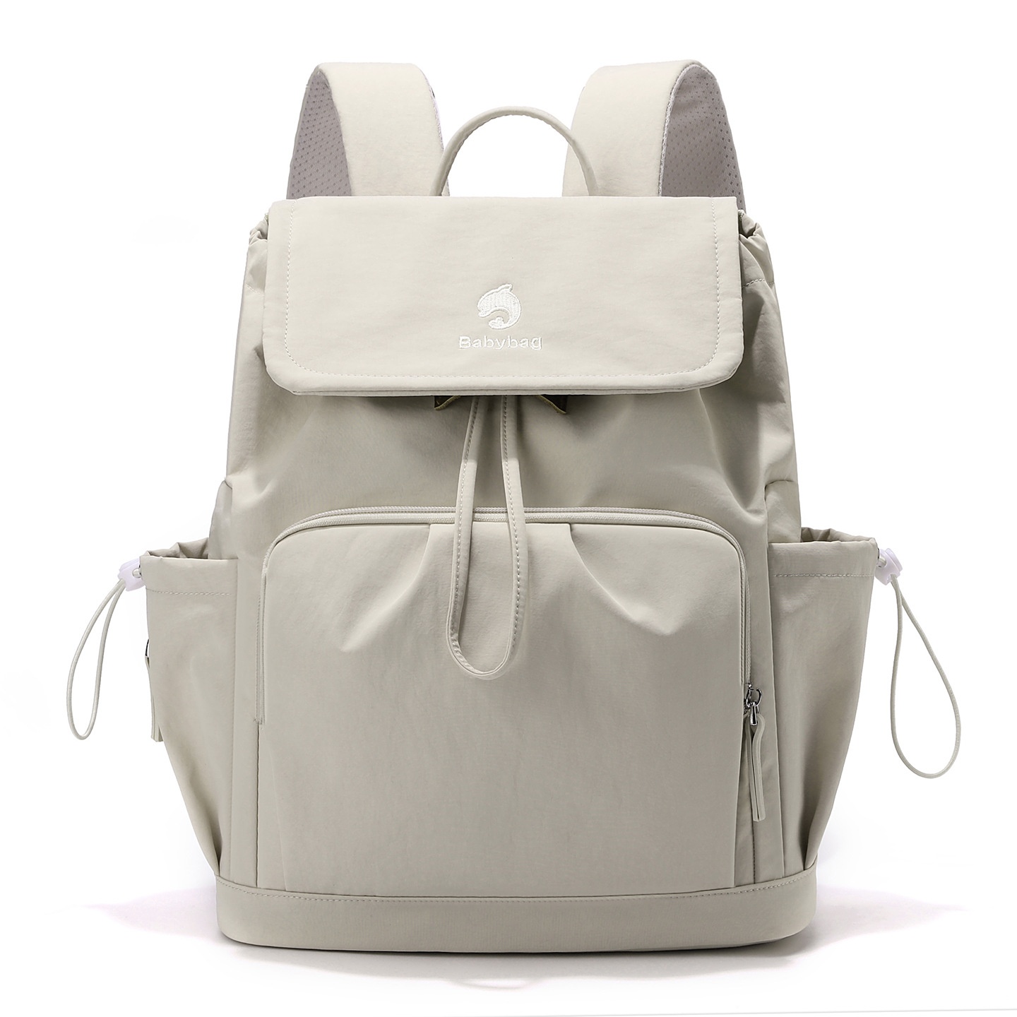 Large-capacity Mommy Bag Backpack Multi-functional Waterproof Khaki 21 Inches