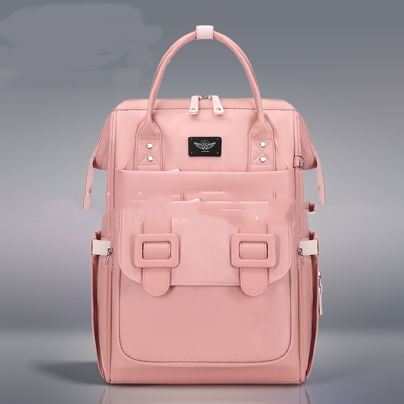 Multifunctional High-capacity Diaper Backpack With Shoulder And Hand-carry Options Pink