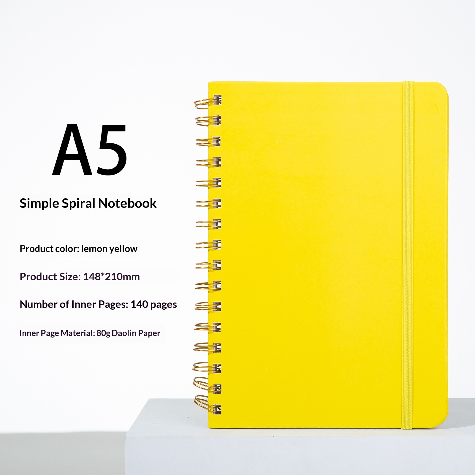 Wire-bound Spiral Notebook With A Strap