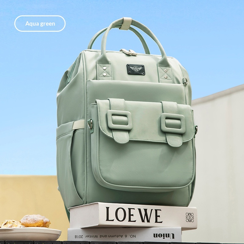 Multifunctional High-capacity Diaper Backpack With Shoulder And Hand-carry Options Emerald