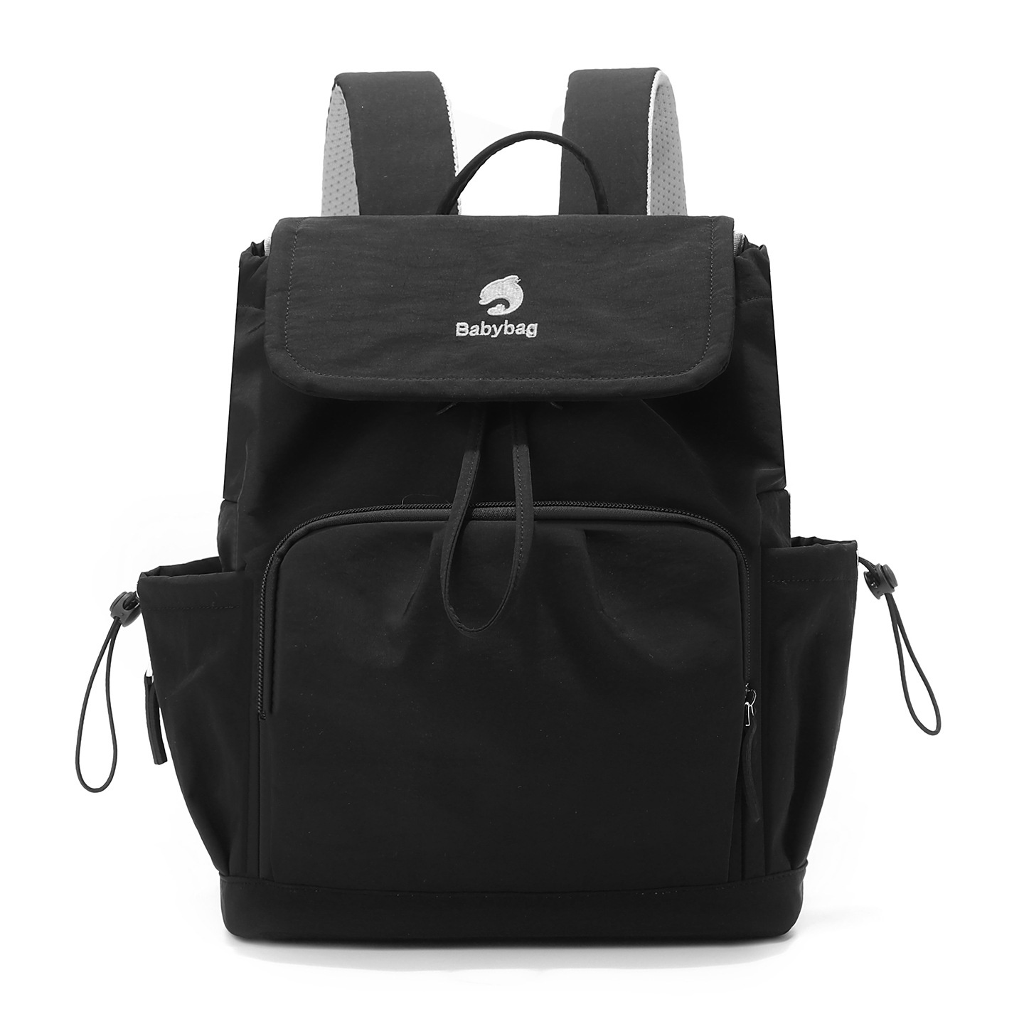 Large-capacity Mommy Bag Backpack Multi-functional Waterproof Black 21 Inches
