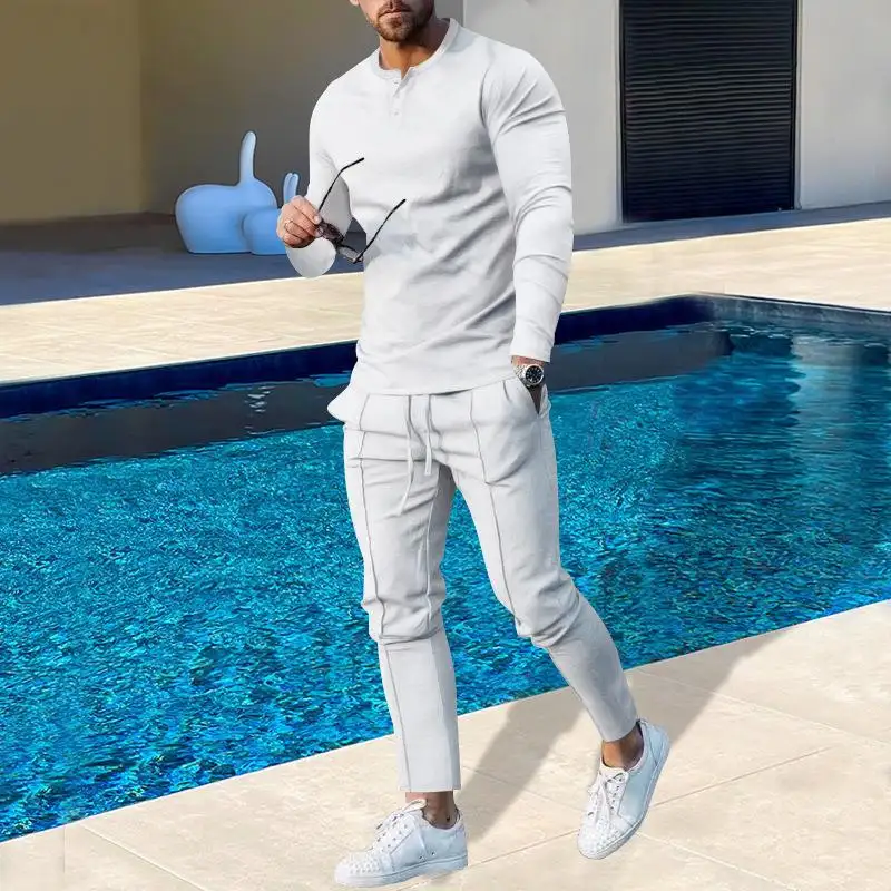 Round-neck Long-sleeve T-shirt And Pants Casual Mens