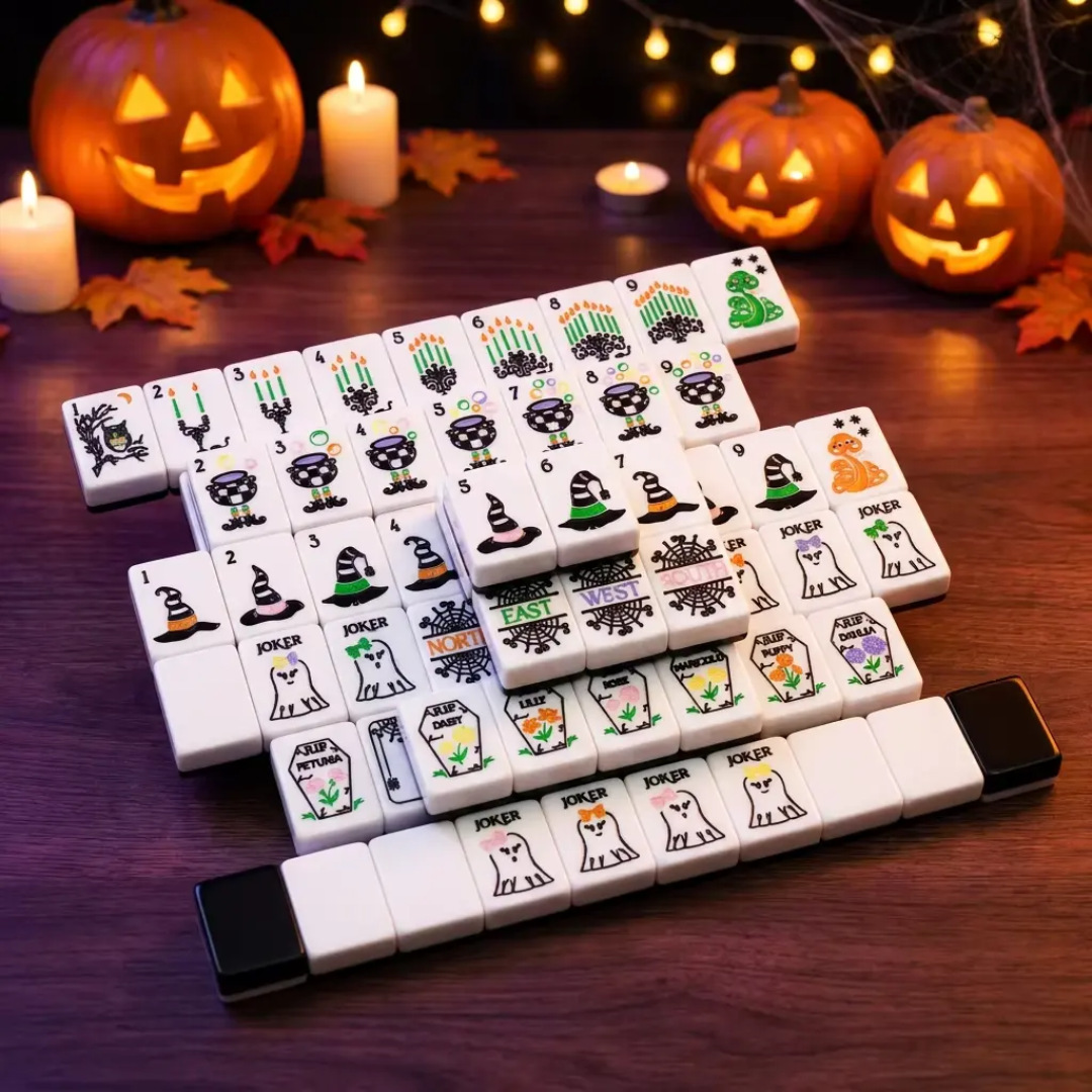 Acrylic mahjong game set (halloween all black)